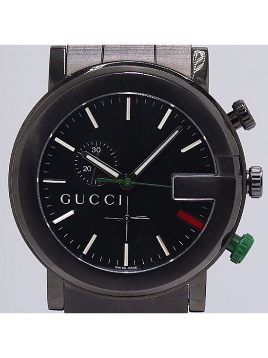 Gucci Other - Gucci Round Chronograph Quartz Date Smoseco Black Dial Watch